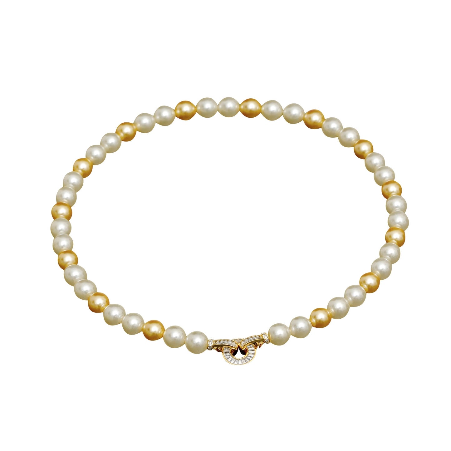 Simple Classic Round Ball Artificial Pearl Copper Necklace for Women