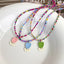 Simple Classic Round Beaded Alloy Women's Necklace with Candy Color Tulip Design