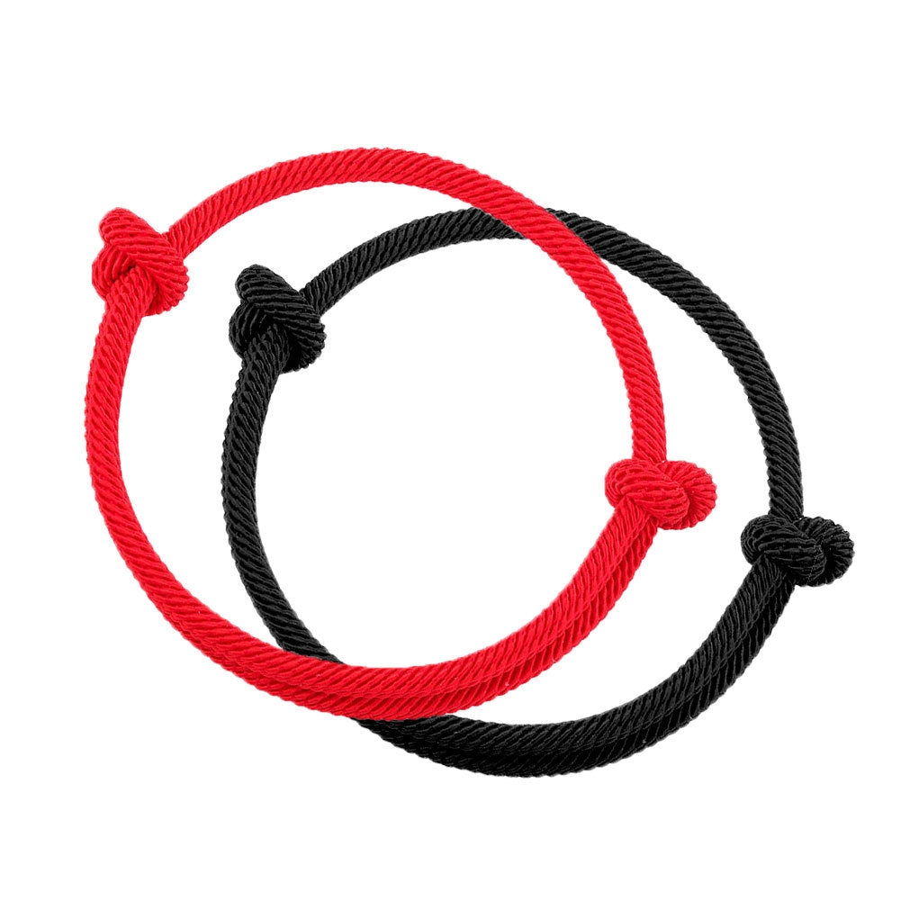 Simple Classic Round Dacron Thread Hand-Woven Couple Bracelets