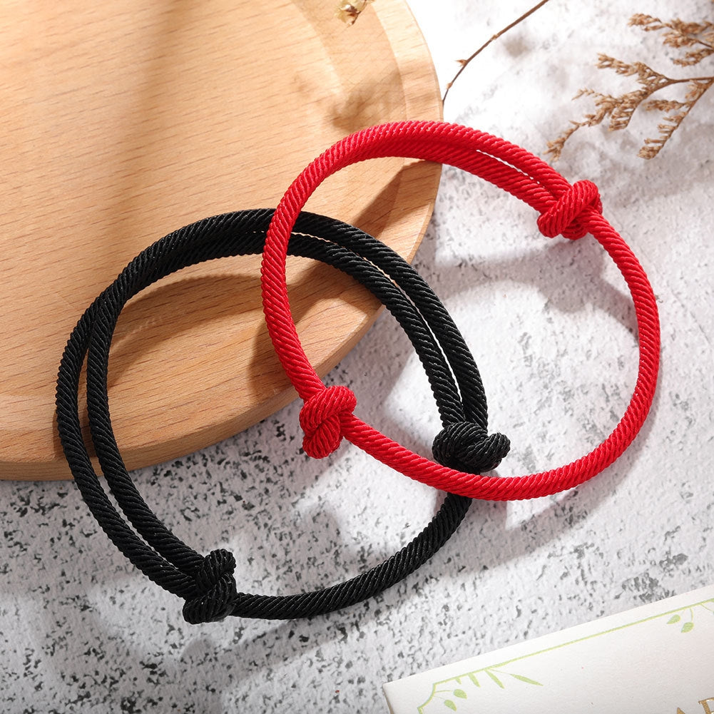 Simple Classic Round Dacron Thread Hand-Woven Couple Bracelets