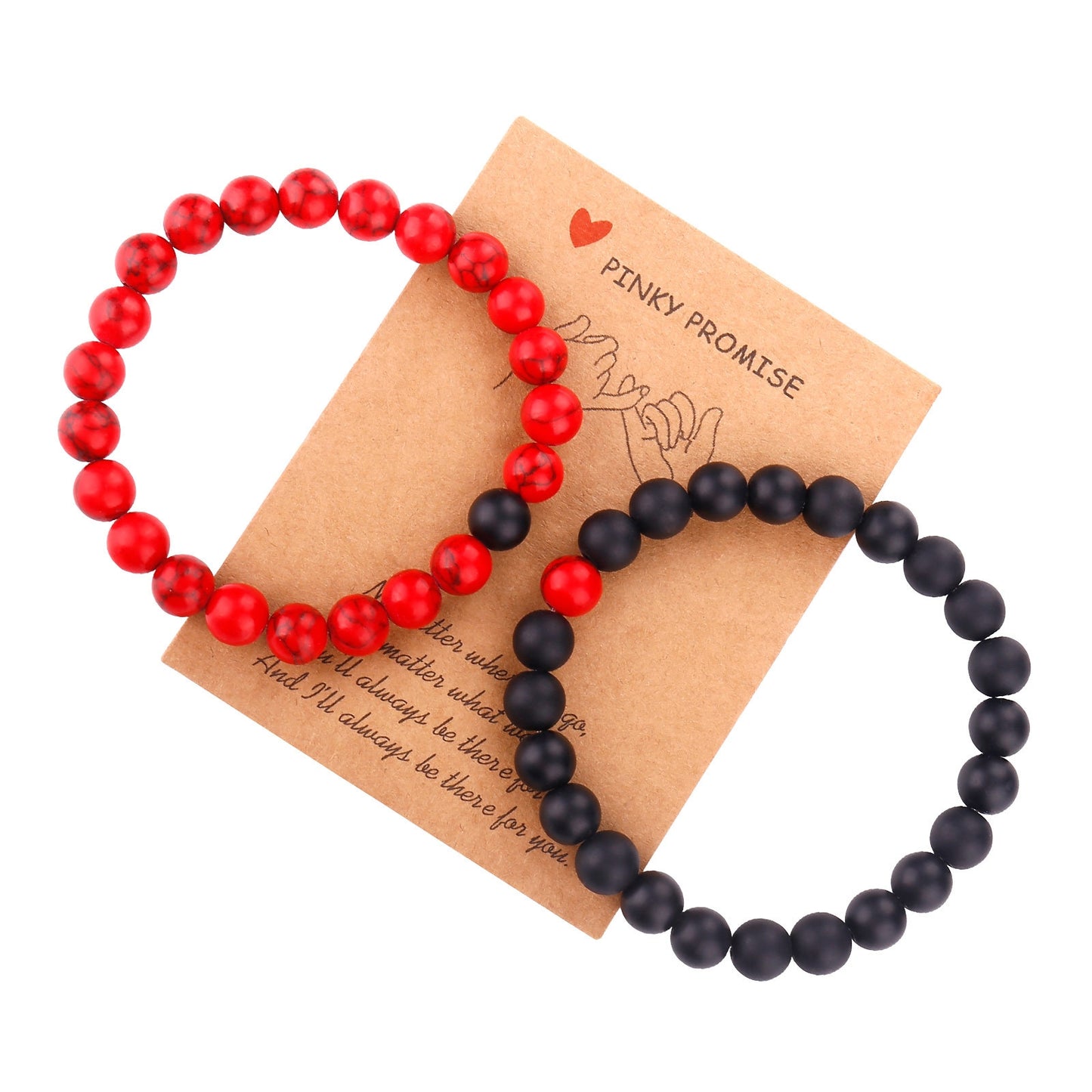 Simple Style Round Natural Stone Braided Rope Friendship Bracelets Set