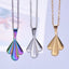 Simple Classic 304 Stainless Steel Leaf Pendant Necklace for Women