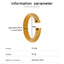 18K Gold Plated Stainless Steel C-Shaped Open Bangle Bracelet for Women