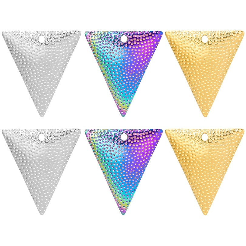 Simple Classic 304 Stainless Steel Triangle Pendant Necklace for Women