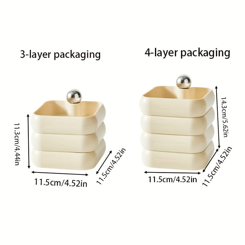 Simple Style Multi-Layer Rotating Jewelry Storage Box