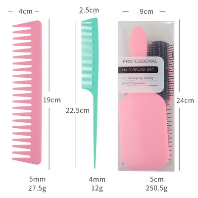 Simple Style Solid Color ABS Hairdressing Comb Set