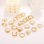 Simple Classic Solid Color Rhinestone Pearl Women's Ring Set - 23 Piece Gold Geometric Knuckle Rings with Cross, Moon, and Leaf Designs