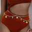 Simple Style Solid Color Alloy Women's Chain Belt with Sun and Moon Body Chain Design