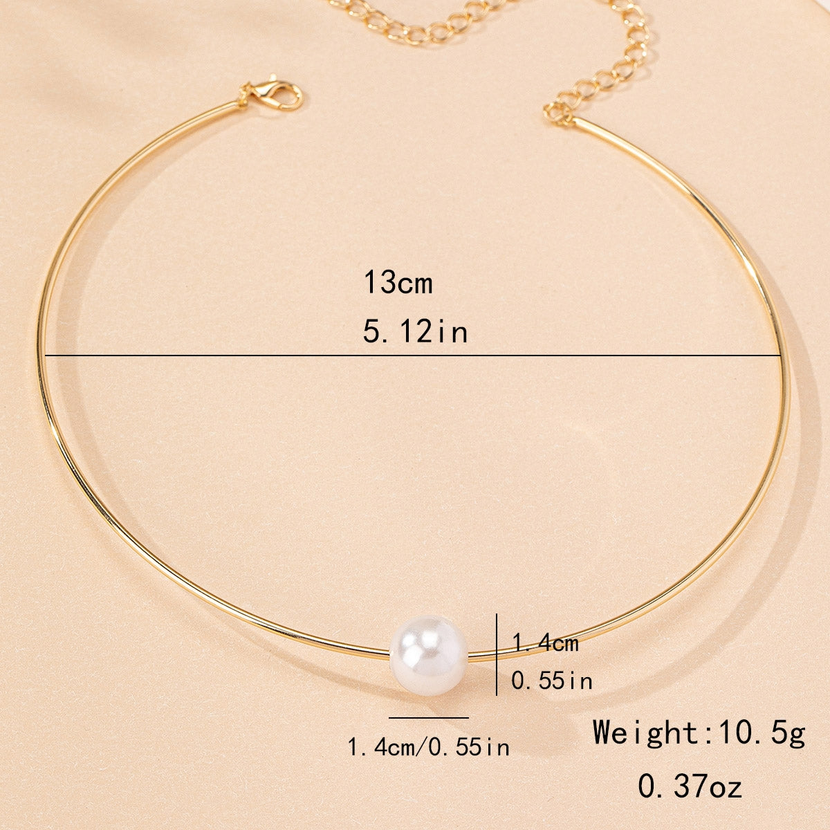 Simple Classic Solid Color Alloy Plastic Pearl Choker Necklace