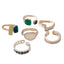 Simple Classic Solid Color Adjustable Emerald Women's Ring