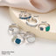 Simple Classic Solid Color Adjustable Emerald Women's Ring