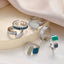 Simple Classic Solid Color Adjustable Emerald Women's Ring