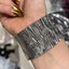 Simple Classic Solid Color Alloy Textured Metal Statement Bangle Bracelet