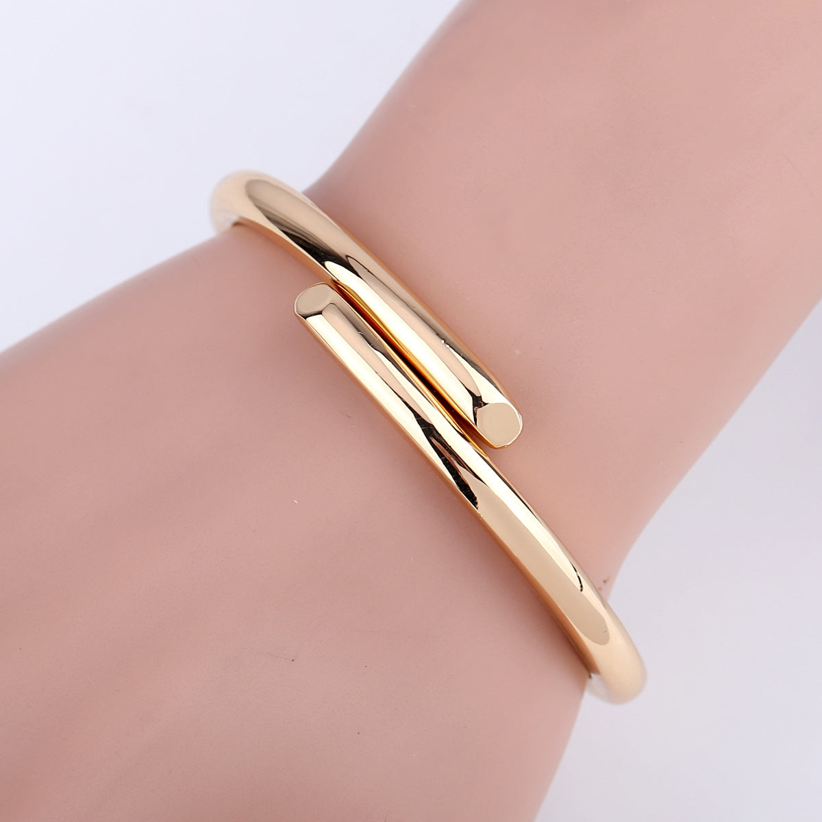 Minimalist Gold Plated Alloy Bangle and Scenery Bracelet Set