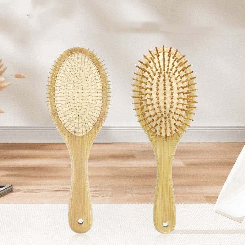 Simple Classic Solid Color Bamboo Air Cushion Massage Comb for Scalp and Hair Care