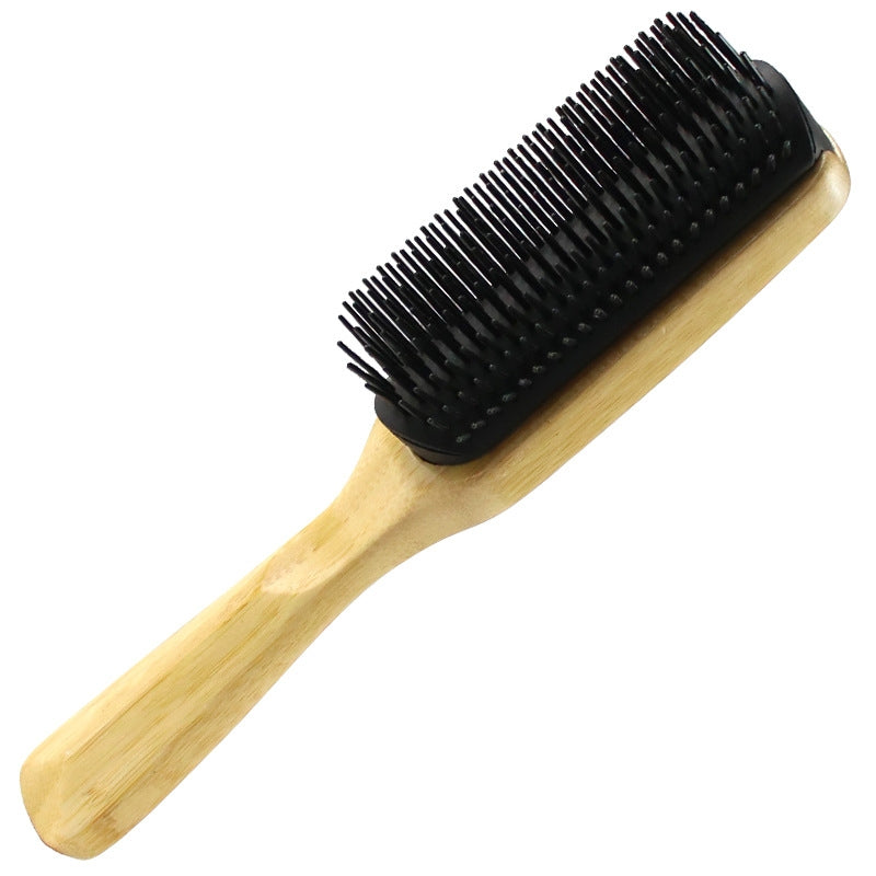 Simple Classic Solid Color Bamboo Hairbrush Set for Men