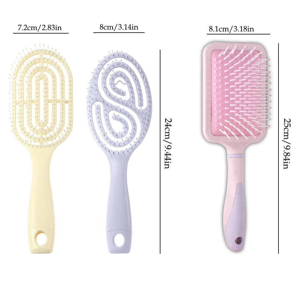 Simple Classic Solid Color Plastic Hairdressing Comb for Women - Fluffy Styling and Curling