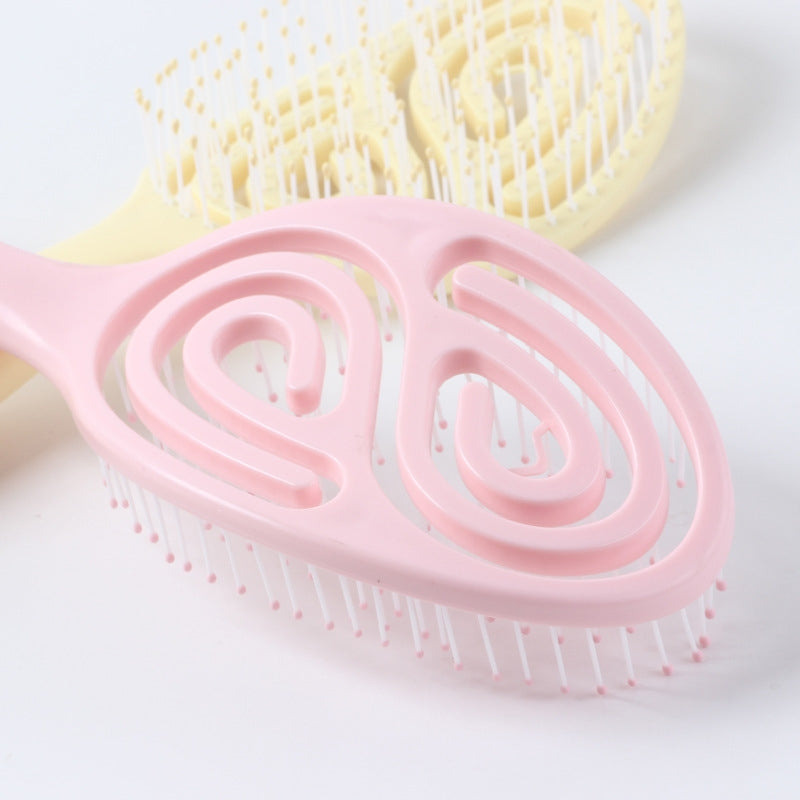 Simple Classic Solid Color Plastic Hairdressing Comb for Women - Fluffy Styling and Curling