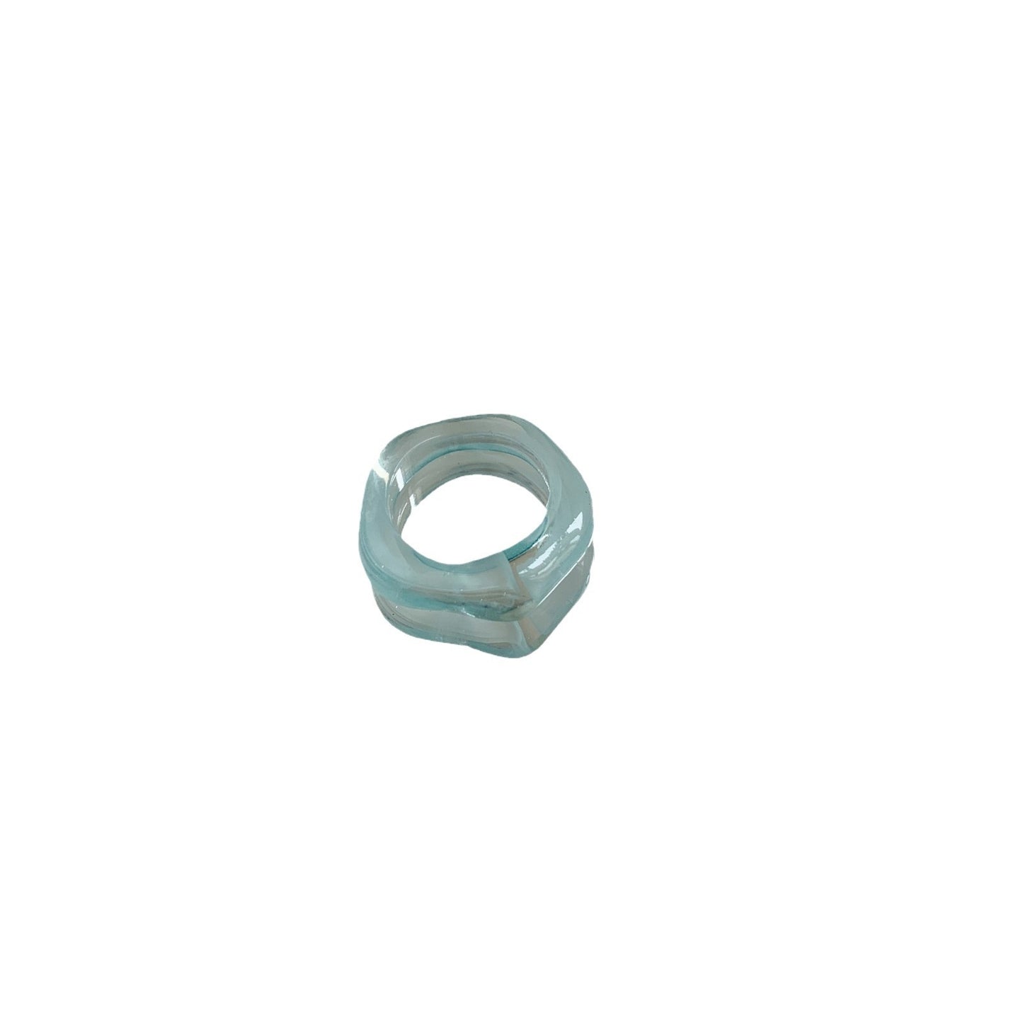 Simple Style Solid Color Resin Enamel Women's Rings - Korean Summer Sweet Transparent Colorful Rings