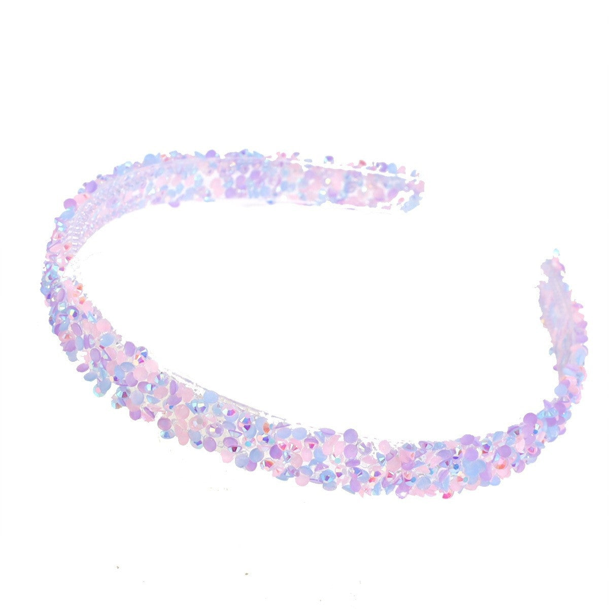 Simple Classic Solid Color Resin Inlay Jelly Rhinestone Hairband