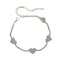 Simple Style Rhinestone Heart Anklet in Solid Color Alloy
