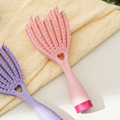 Simple Style Solid Color Detangling Hair Comb with Mirror and Soft Airbag