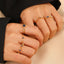 Simple Classic Star Alloy Rhinestone Women's Ring Set - 5 Piece Vintage Hollow Design