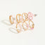 Simple Style Star Alloy Rhinestone Women's Ring Set with Pink Enamel and Pendant Charms