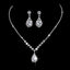 Simple Classic Water Droplet Zirconia Jewelry Set for Women - Necklace, Earrings, and Bracelet