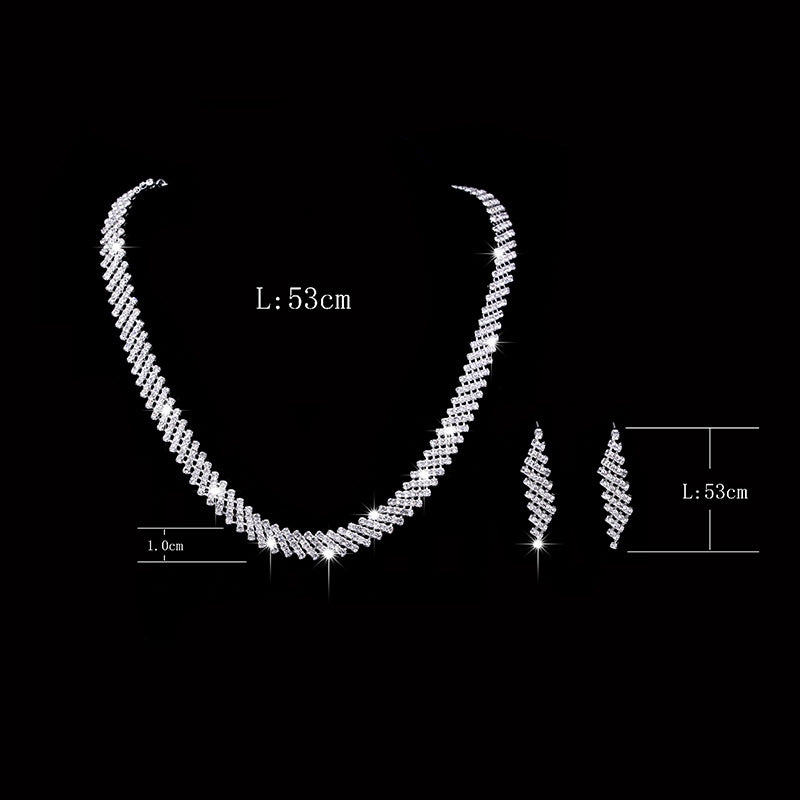 Elegant Rhinestone Cloud Necklace and Earring Set