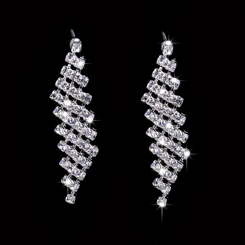 Elegant Rhinestone Cloud Necklace and Earring Set