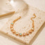 Simple Style Color Block Alloy Bracelet with 18k Gold-Plated Chain and Opal Beads