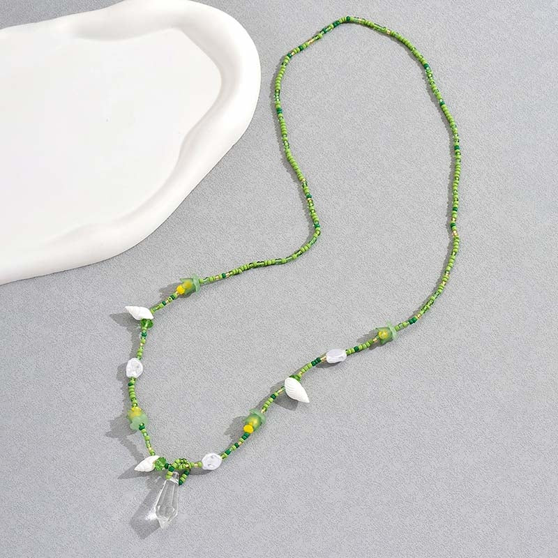 Simple Style Color Block Beaded Shell Crystal Waist Chain