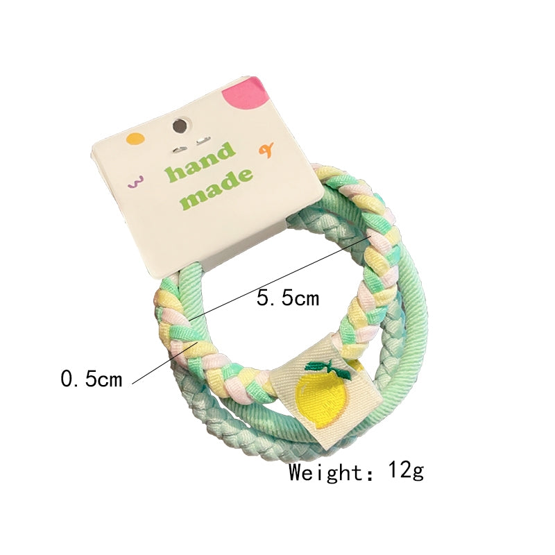 Simple Color Block Hair Tie Set - Three-Piece Elastic Rope Combination