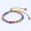 Simple Color Block Natural Stone Beaded Bracelet with Turquoise Yoga Design