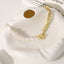 Simple Style Freshwater Pearl Copper Patchwork Necklace with Titanium Steel Chain