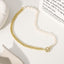 Simple Style Freshwater Pearl Copper Patchwork Necklace with Titanium Steel Chain