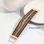 Simple Style Color Block PU Leather Rhinestone Bangle and Snakeskin Beaded Magnetic Clasp Bracelet for Women