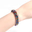 Colorful Obsidian and Hematite Double-Row Beaded Unisex Bracelet