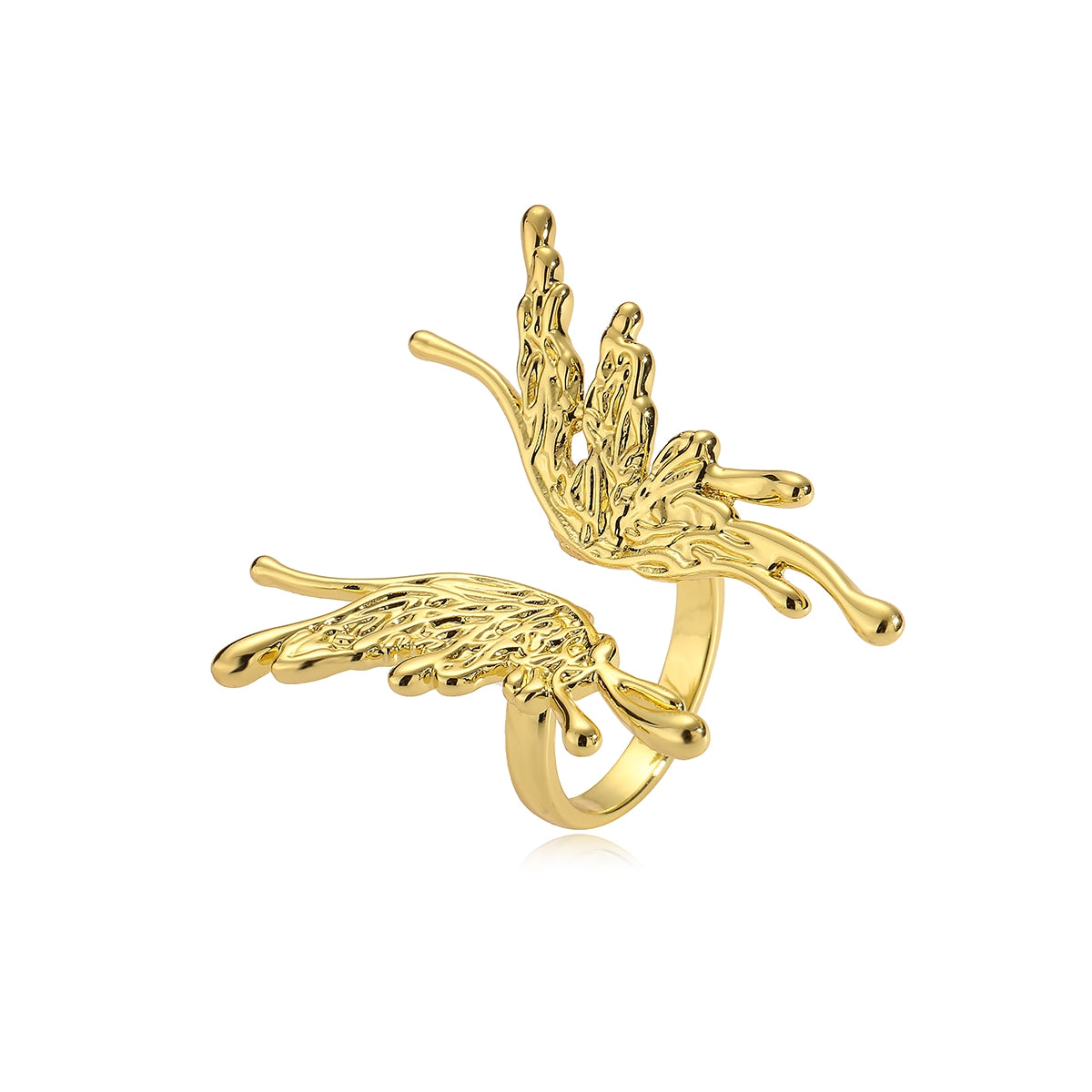 Minimalist Butterfly 18k Gold Plated Copper Open Ring