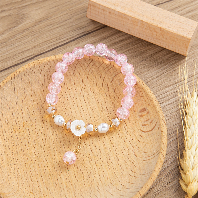 Simple Style Sunflower Crystal Pendant Alloy Bracelet for Women