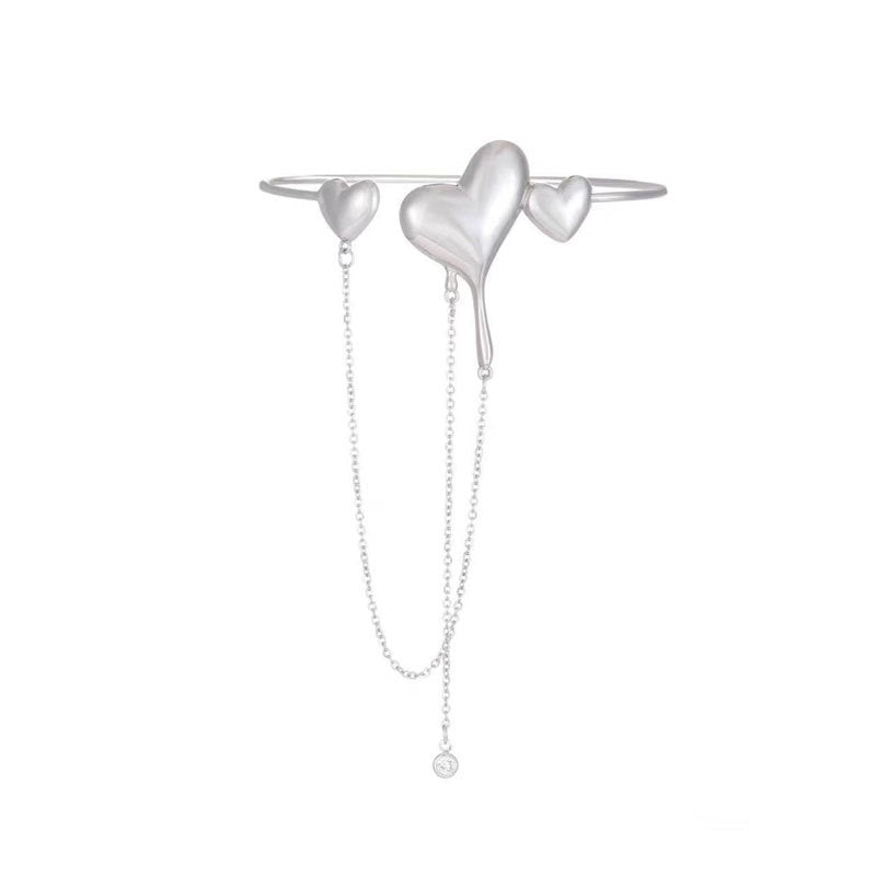 Simple Style Commute Heart Shape Metal Wholesale Bangle