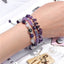 Simple Irregular Natural Stone Amethyst and Turquoise Beaded Bracelet Set