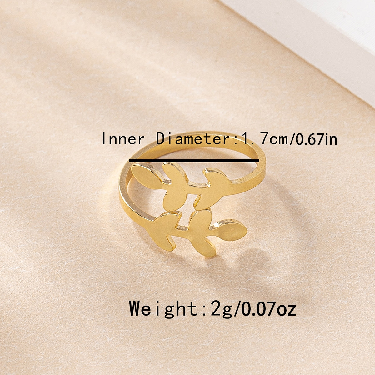 Simple Elegant Leaf Design Women's Open Ring