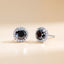 Simple Style Black Moissanite Sterling Silver Stud Earrings