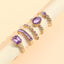 Simple Style Zircon Inlay Zinc Alloy Women's Gemstone Ring Set