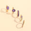 Simple Style Zircon Inlay Zinc Alloy Women's Gemstone Ring Set