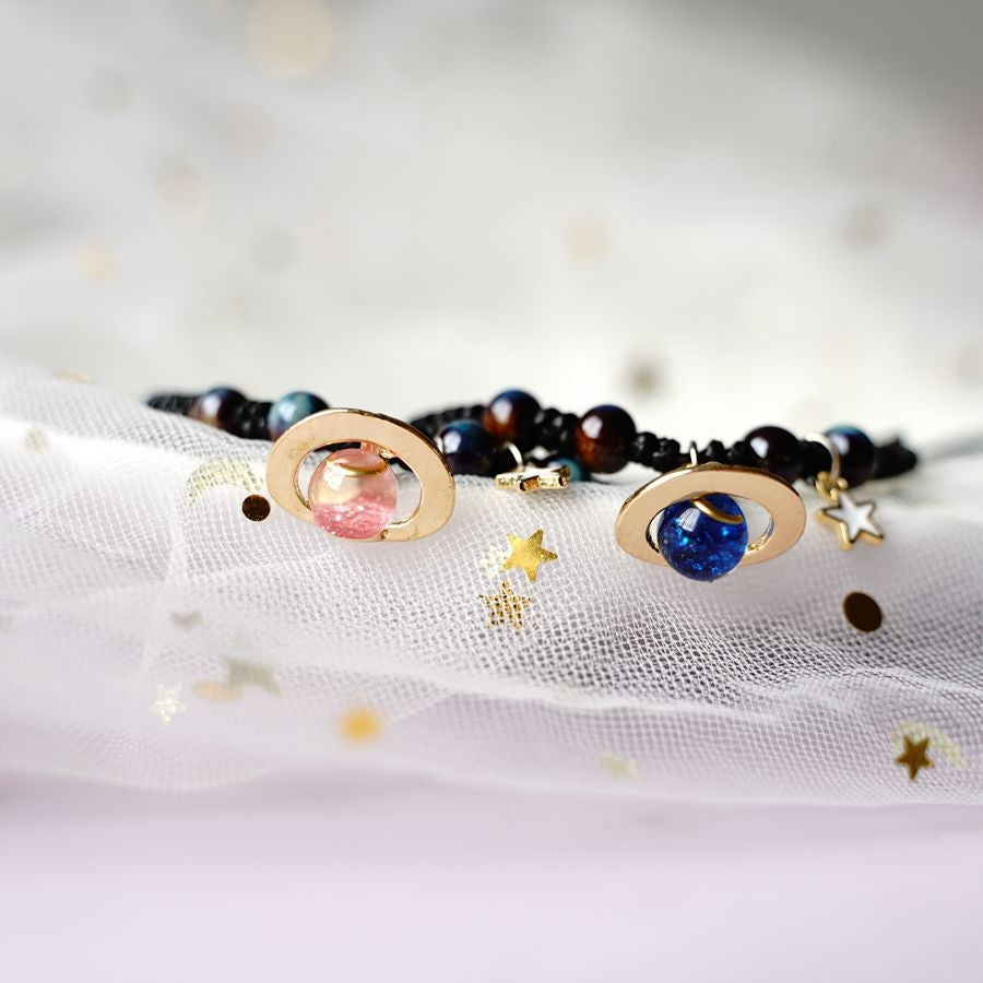 Simple Constellation Cosmic Planet Star and Moon Bracelets for Couples and Students