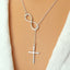 Simple Style Alloy Plated Cross and Number 8 Pendant Women's Necklace