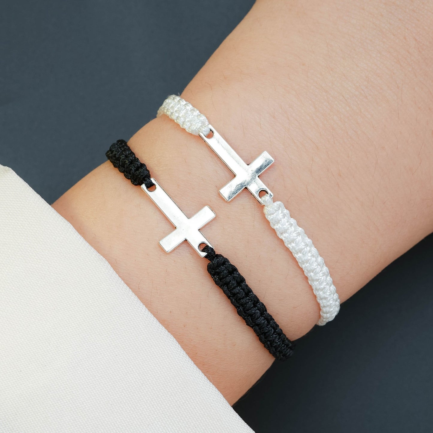 Simple Cross Alloy Rope Adjustable Couple Bracelets